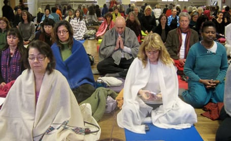 Vintage archive image of workshop dialogue and spiritual discussion in Muz Murray learning circles.